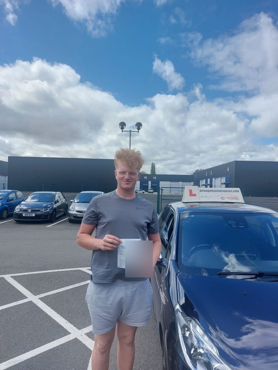 Learner celebrating a recent practical-test pass