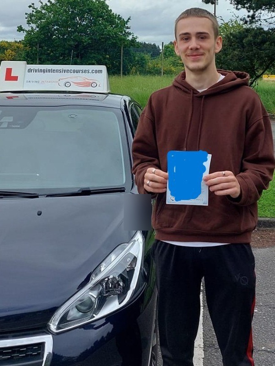 Learner celebrating a recent practical-test pass